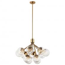 Kichler 52701CPZ - Silvarious 30 Inch 12 Light Convertible Chandelier with Clear Crackled Glass in Champagne Bronze