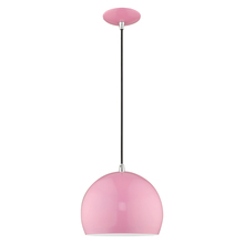 Livex Lighting 41181-79 - 1 Lt Shiny Pink Mini Pendant