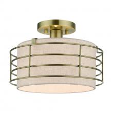 Livex Lighting 55117-01 - 1 Light Antique Brass Medium Semi-Flush