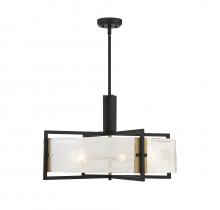 Savoy House 7-1696-5-143 - Hayward 5-Light Pendant in Matte Black with Warm Brass Accents