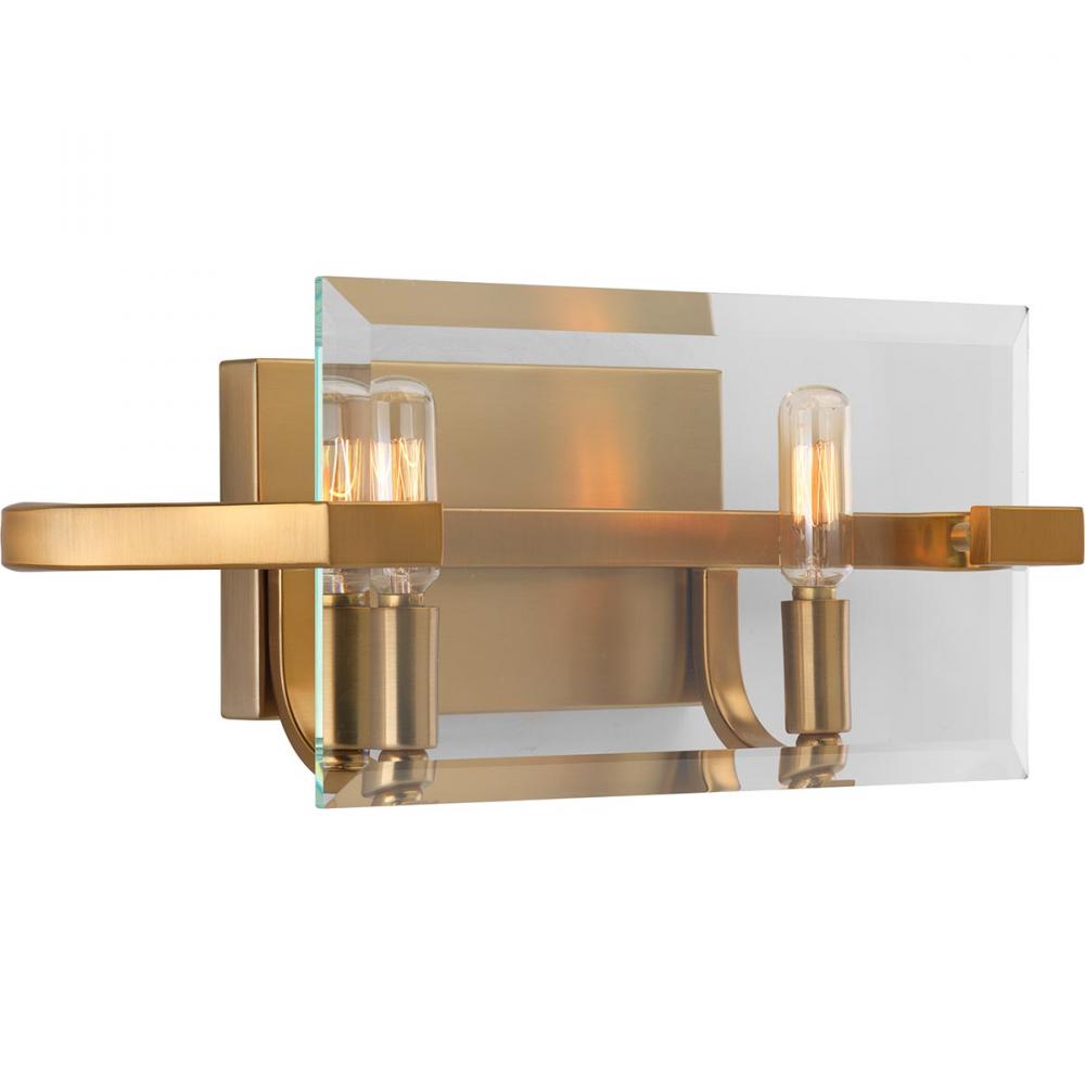 Cahill Collection Two-Light Brushed Bronze Clear Glass Luxe Bath Vanity Light