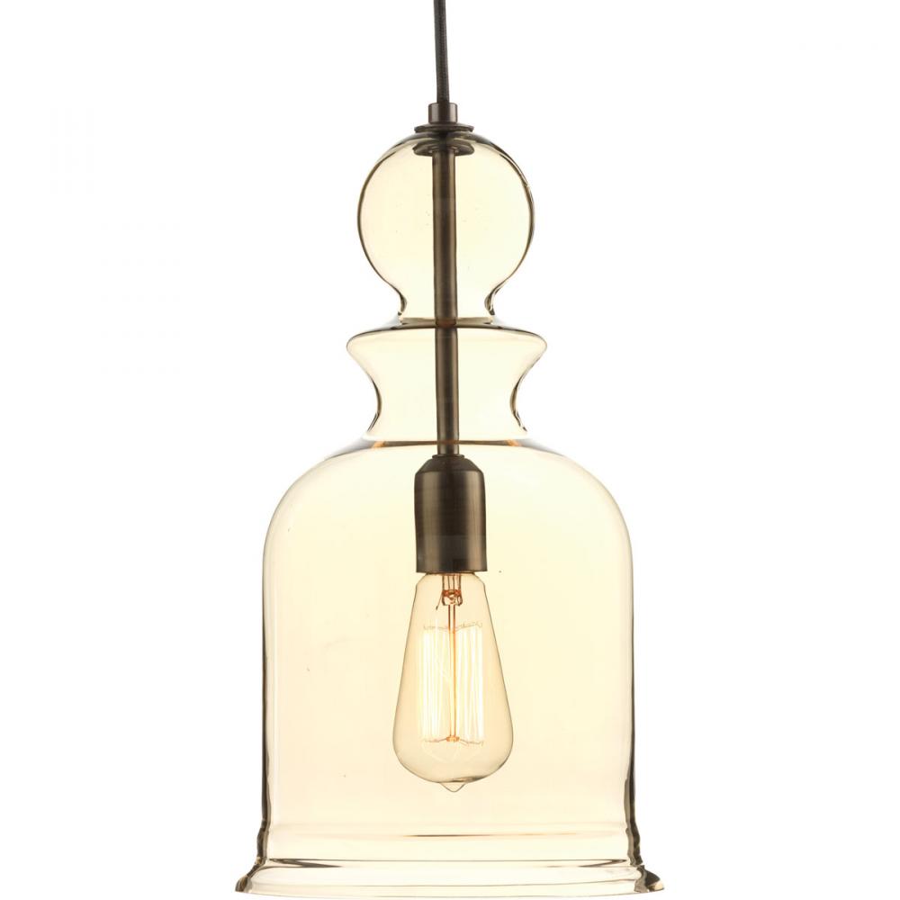 Staunton Collection One-Light Antique Bronze Champagne Glass Global Pendant Light