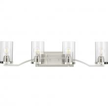 Progress P300259-009 - Lassiter Collection Four-Light Brushed Nickel Clear Glass Modern Bath Vanity Light
