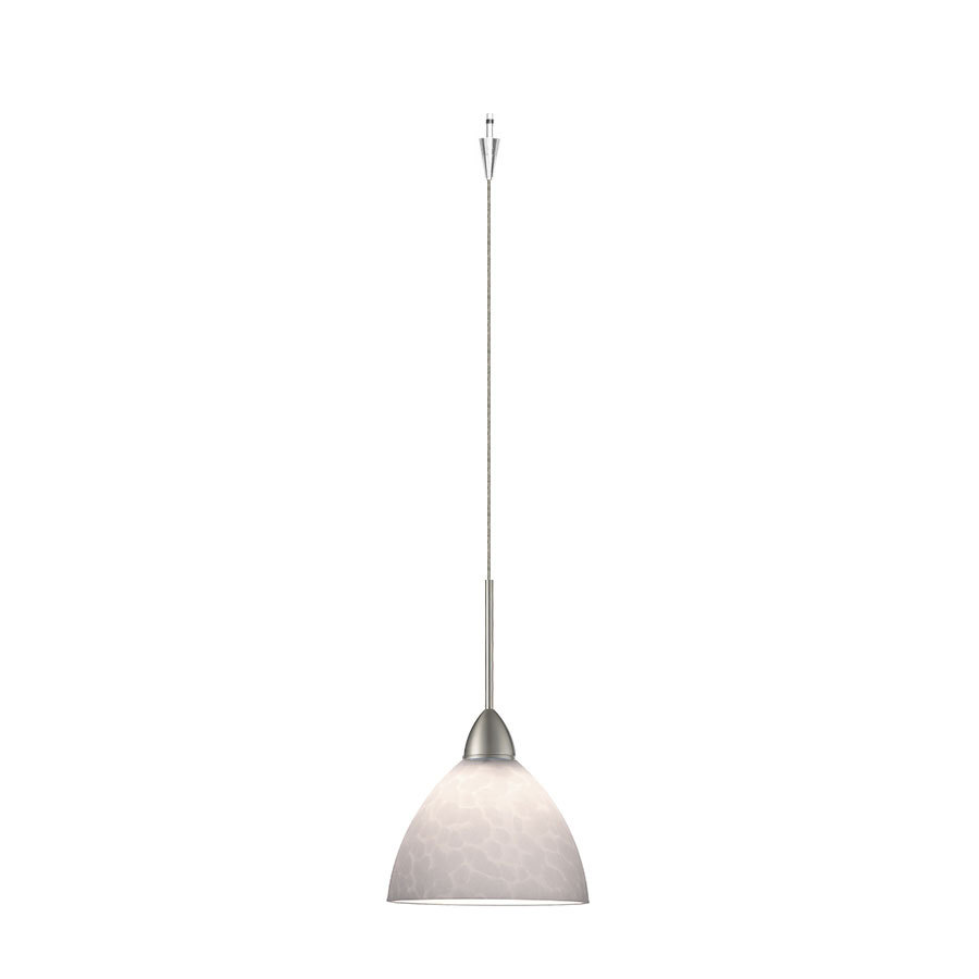 Faberge LED 1 Light Quick Connect Pendant with White Glass in Brushed Nickel