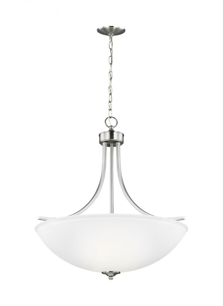 Geary transitional 4-light indoor dimmable ceiling pendant hanging chandelier pendant light in brush