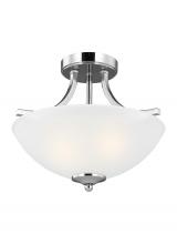 Generation Lighting 7716502EN3-05 - Geary traditional indoor dimmable LED small 2-light chrome finish semi-flush convertible pendant wit