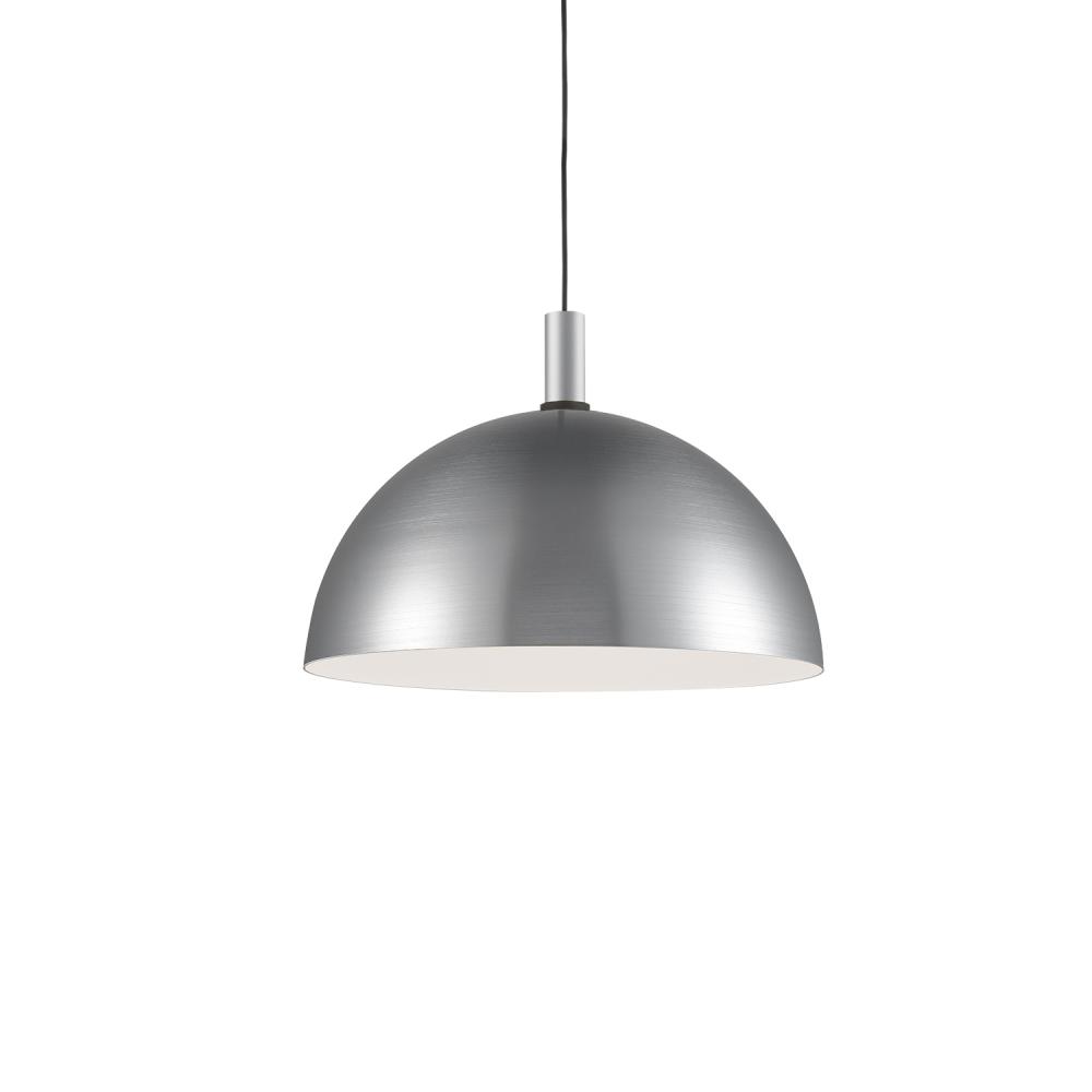 Archibald 24-in Brushed Nickel With Black Detail 1 Light Pendant