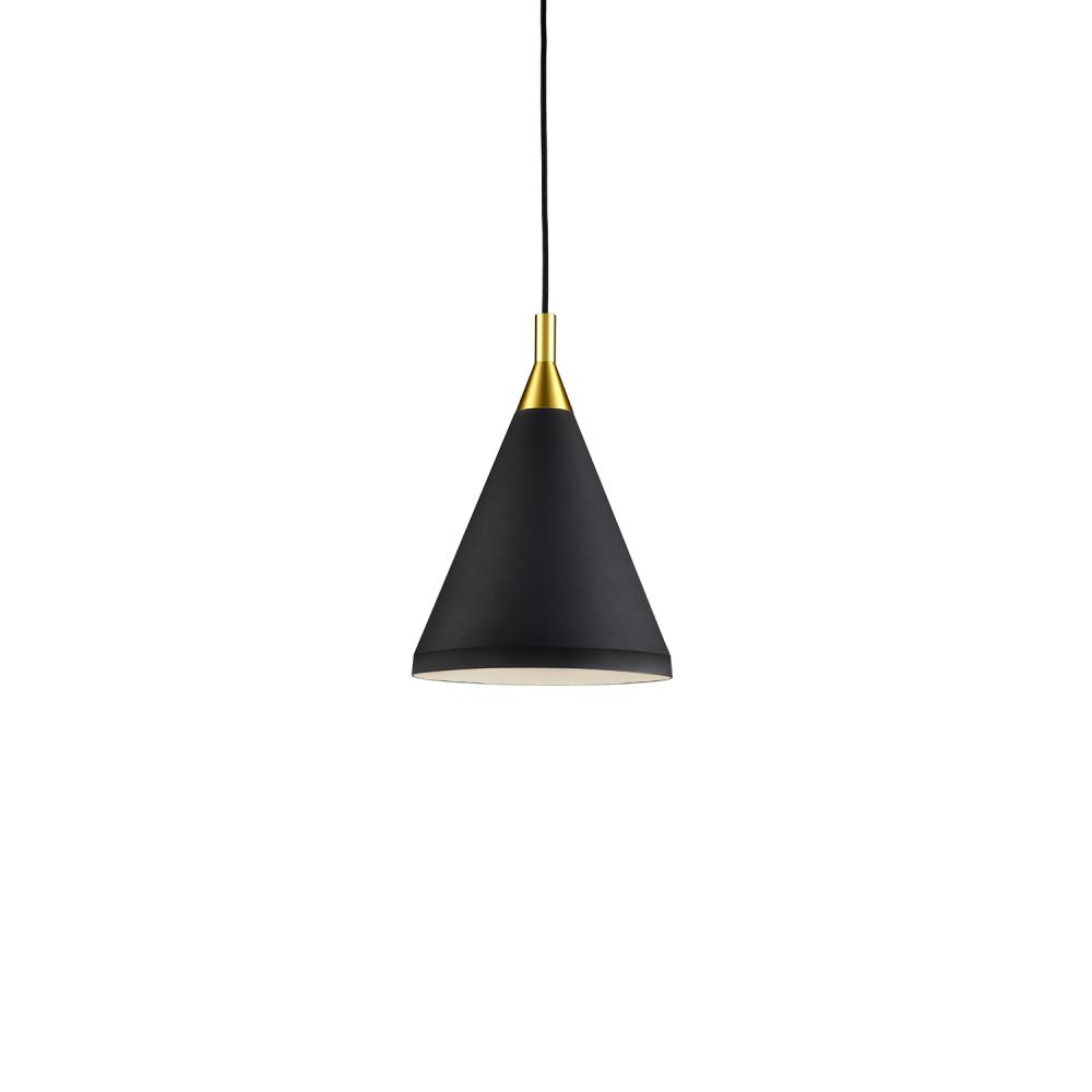 Dorothy 10-in Black With Gold Detail 1 Light Pendant