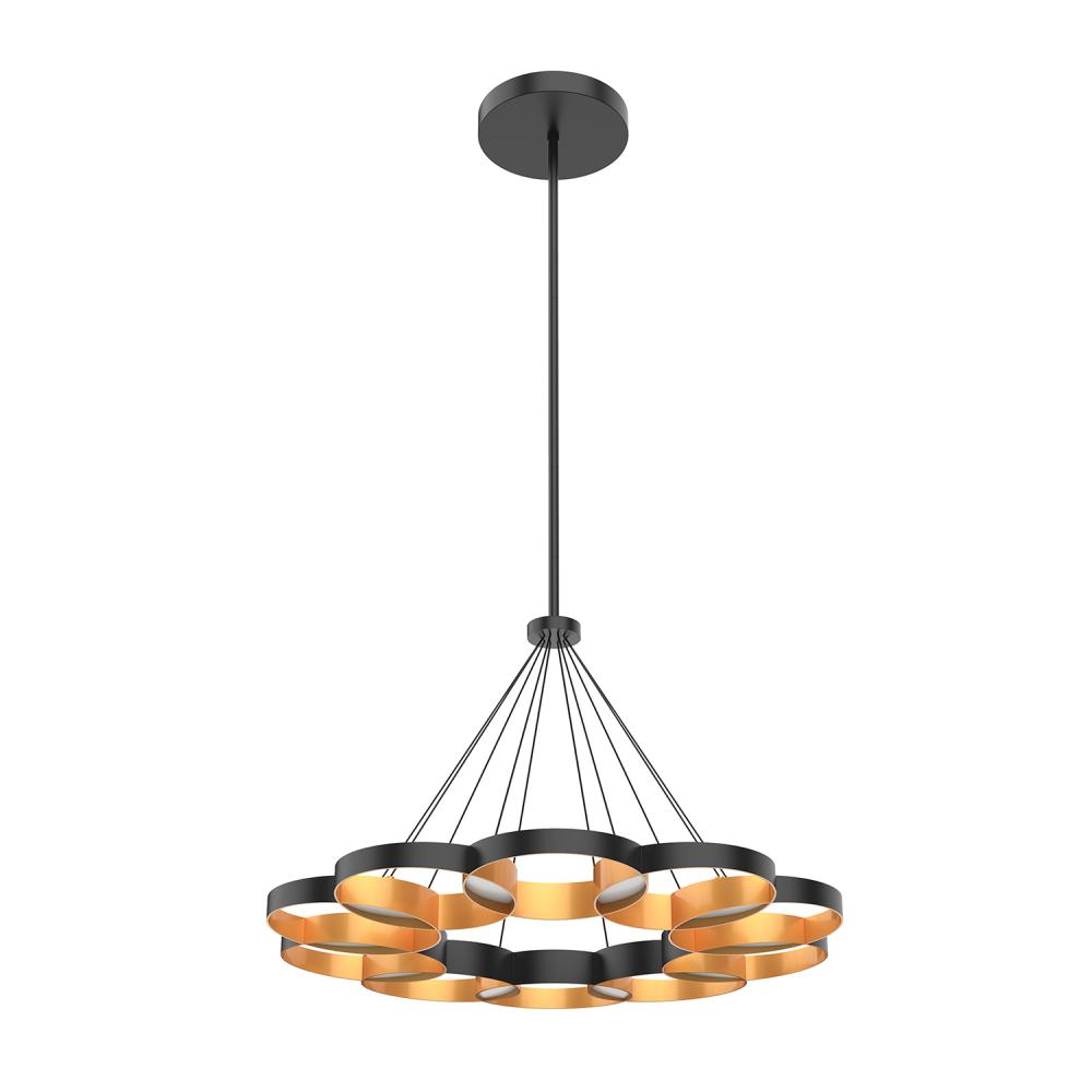 Maestro 33-in Black/Gold LED Chandeliers