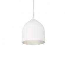 Kuzco Lighting Inc 49108-WH/SV - Helena 8-in White/Silver 1 Light Pendant