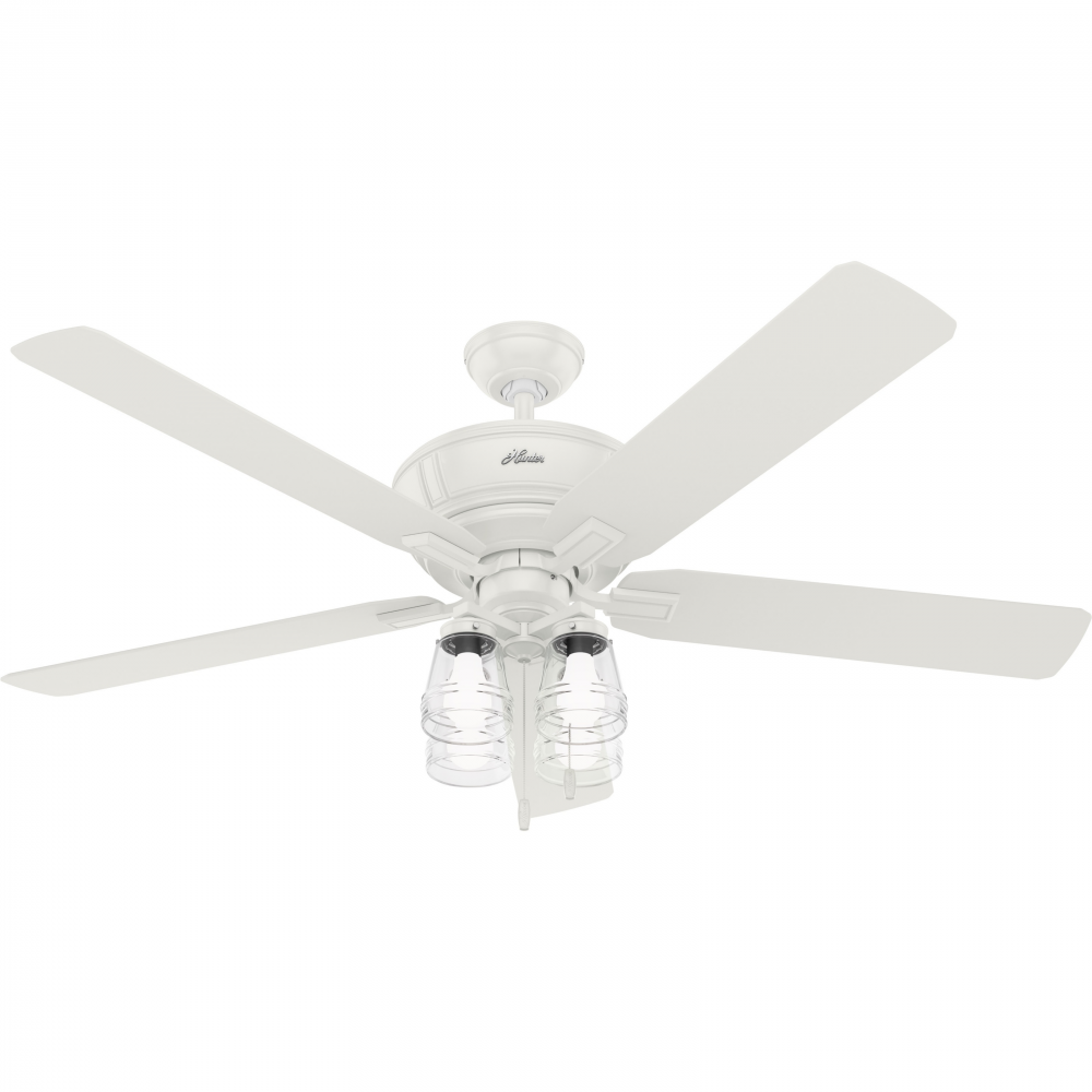 Hunter 60 inch Grantham Fresh White Ceiling Fan with LED Light Kit and Pull Chain