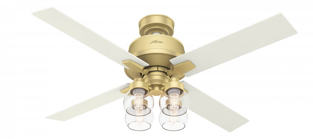 Hunter 52 inch Vivien Modern Brass Ceiling Fan with LED Light Kit and Handheld Remote