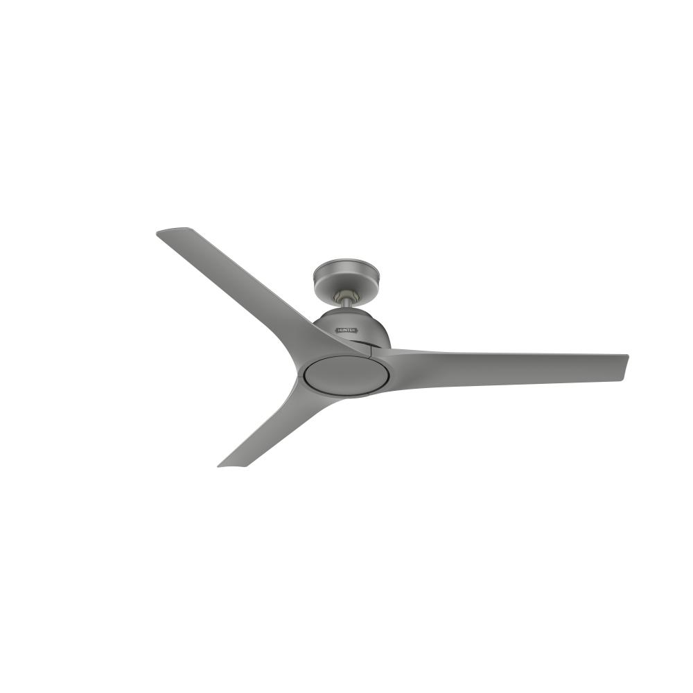 Hunter 52 inch Gallegos Matte Silver Damp Rated Ceiling Fan and Wall Control
