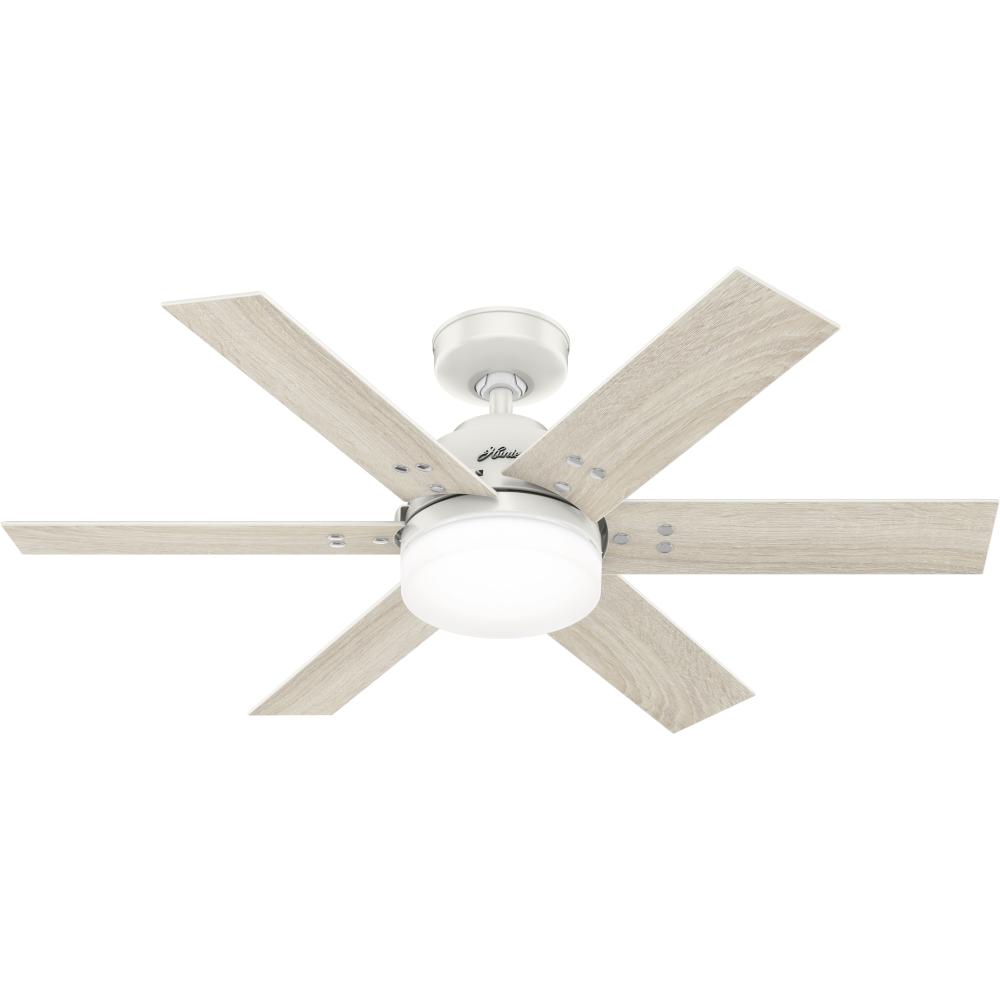 Hunter 44 inch Pacer Fresh White Ceiling Fan with LED Light Kit and Handheld Remote