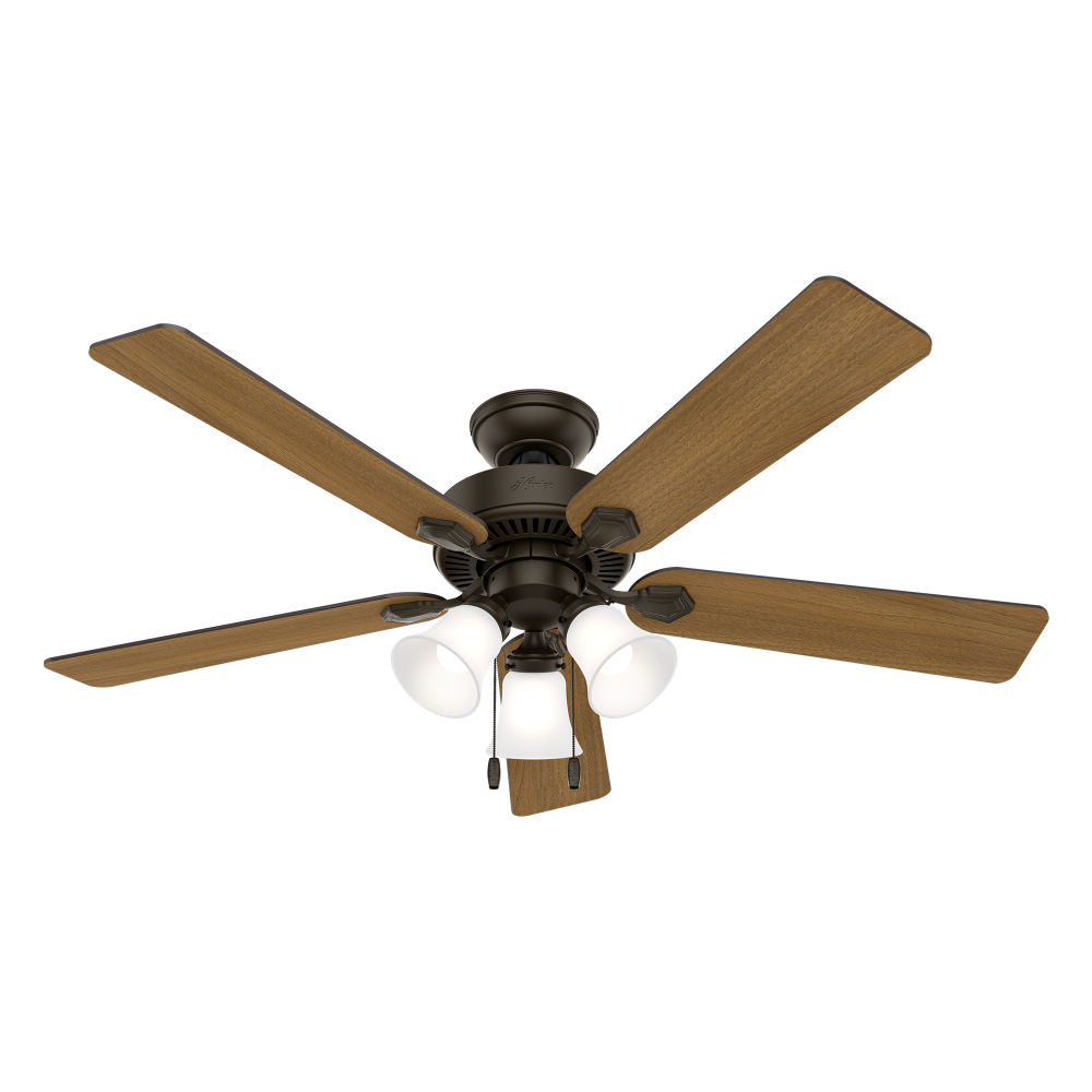 Hunter 52 inch Swanson New Bronze Ceiling Fan with LED Light Kit and Pull Chain