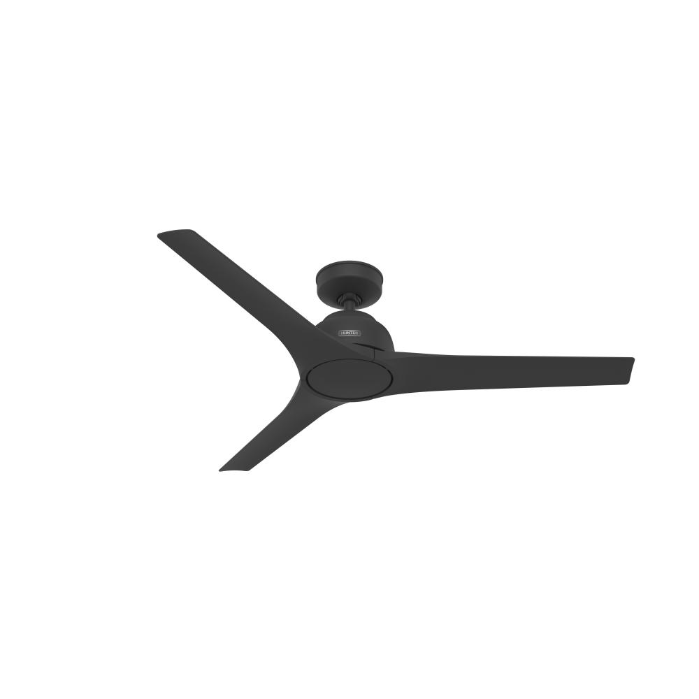 Hunter 52 inch Gallegos Matte Black Damp Rated Ceiling Fan and Wall Control
