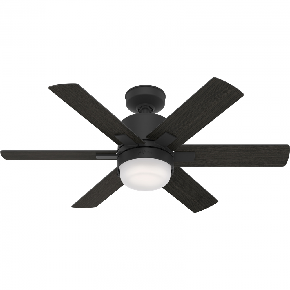 Hunter 44 inch Wi-Fi Radeon Matte Black Ceiling Fan with LED Light Kit and Wall Control