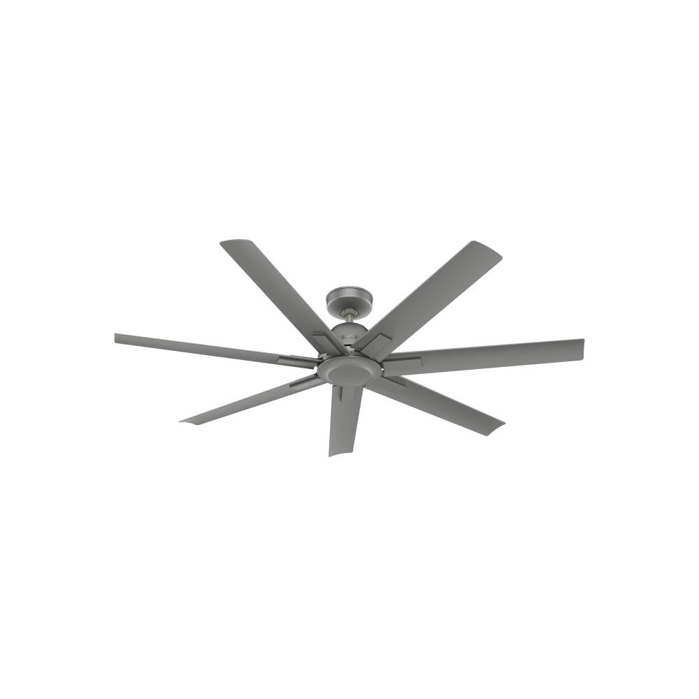 Hunter 60 inch Downtown Matte Silver Damp Rated Ceiling Fan and Wall Control
