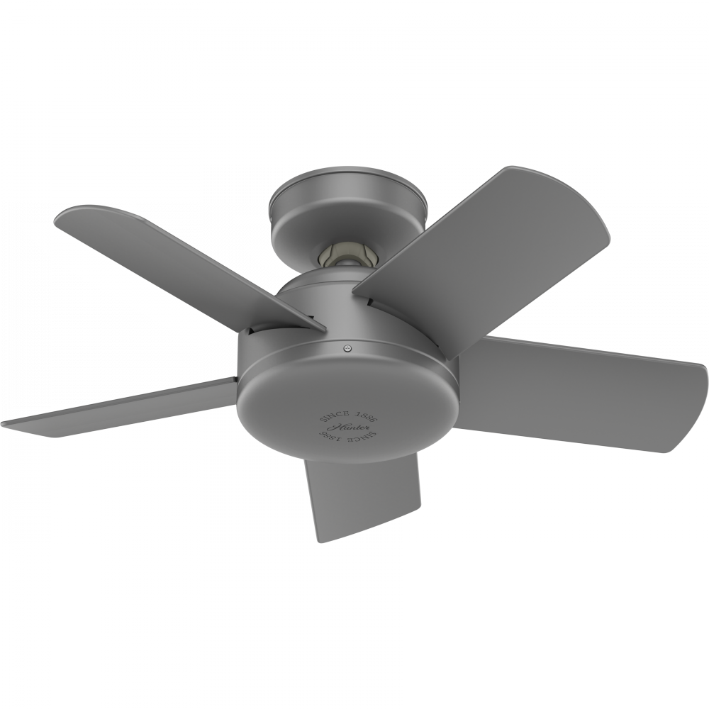 Hunter 30 inch Omnia Matte Silver Damp Rated Ceiling Fan and Wall Control