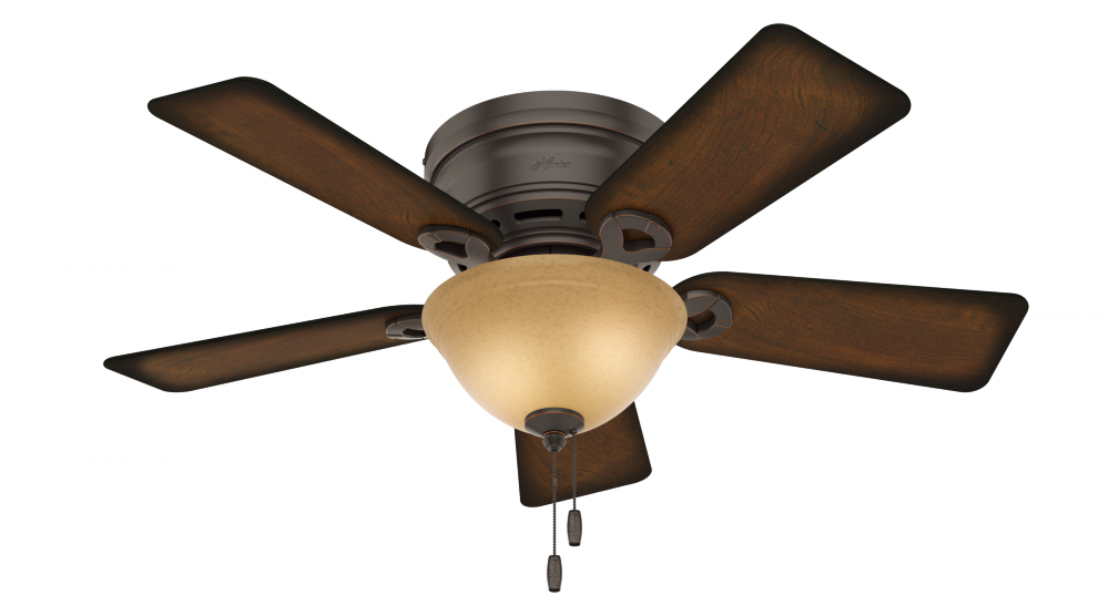 Hunter 42 inch Conroy Onyx Bengal Low Profile Ceiling Fan with LED Light Kit and Pull Chain