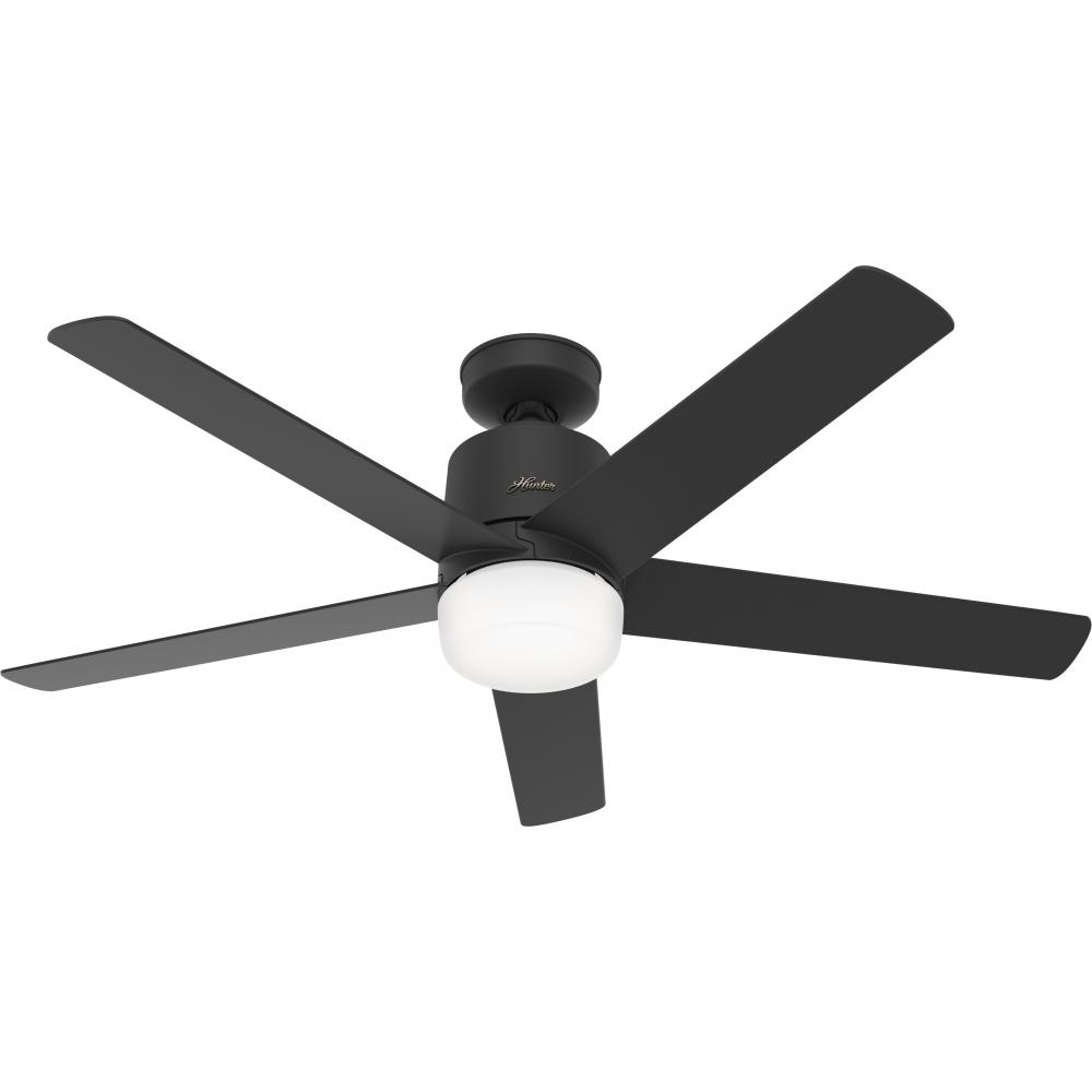 Hunter 52 inch Wi-Fi Stylus Matte Black Ceiling Fan with LED Light Kit and Handheld Remote