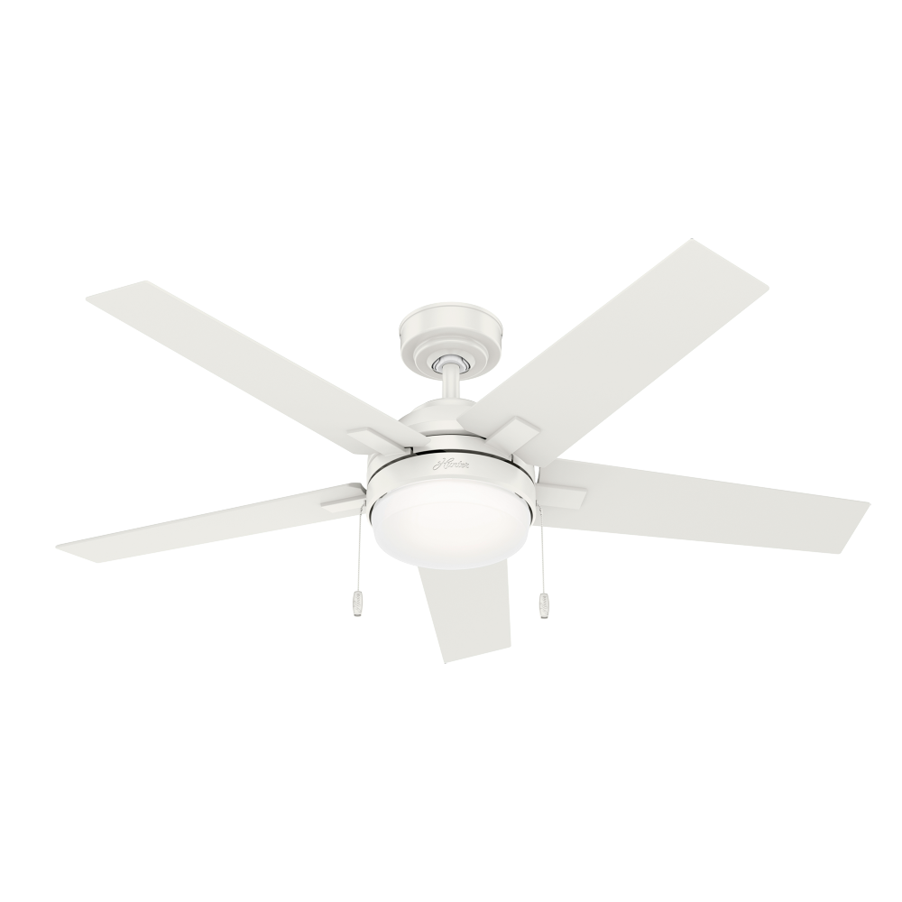 Hunter 52 inch Bartlett Fresh White Ceiling Fan with LED Light Kit and Pull Chain