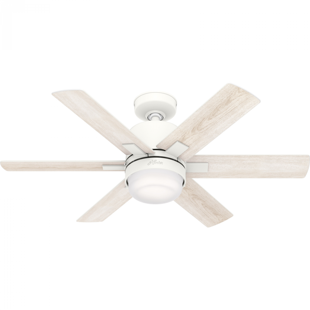 Hunter 44 inch Wi-Fi Radeon Matte White Ceiling Fan with LED Light Kit and Wall Control