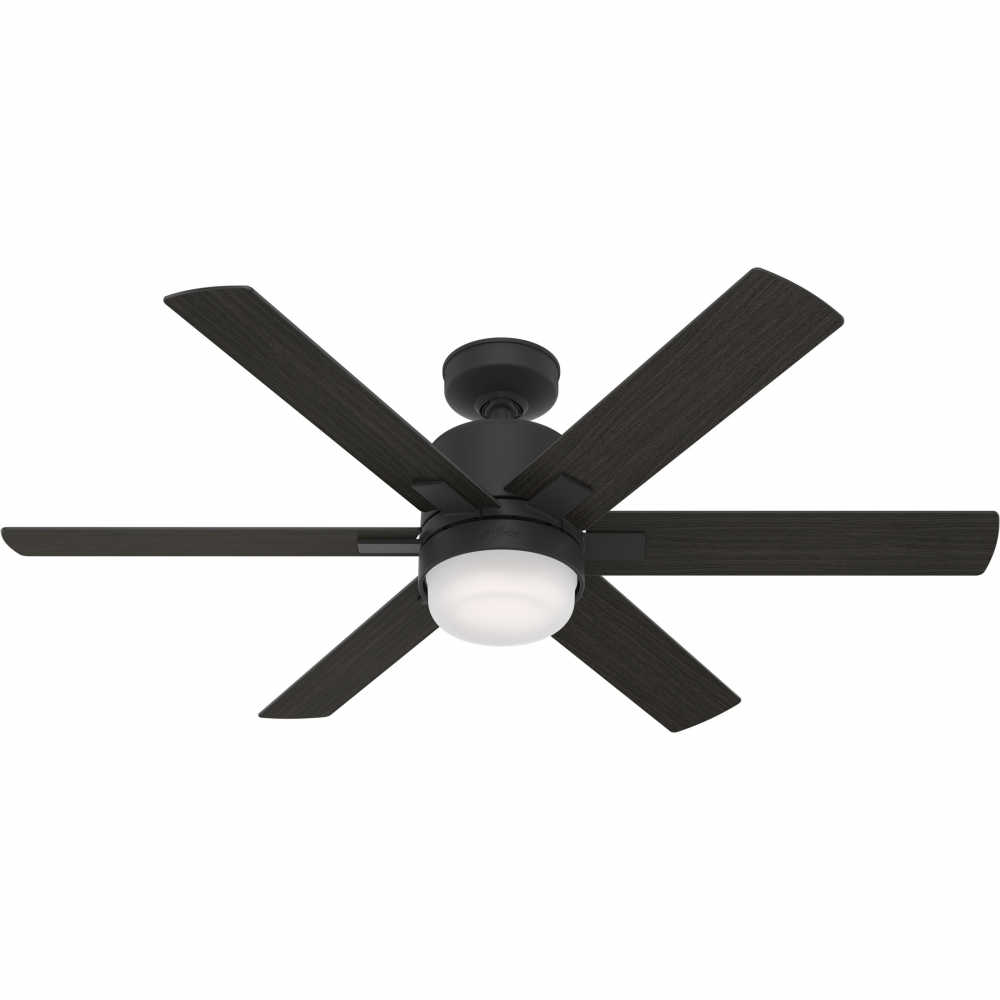 Hunter 52 inch Wi-Fi Radeon Matte Black Ceiling Fan with LED Light Kit and Wall Control