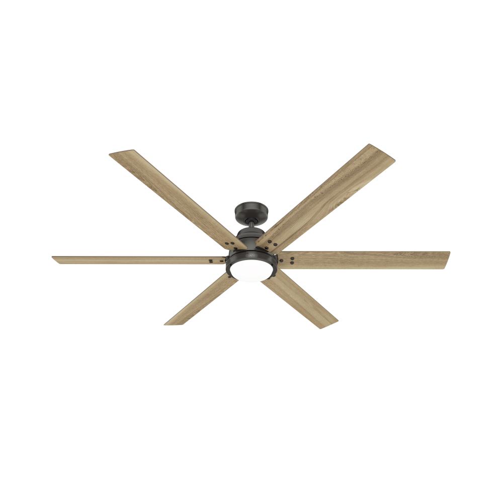 Hunter 72 inch Wi-Fi Gravity Noble Bronze Ceiling Fan with LED Light Kit and Handheld Remote