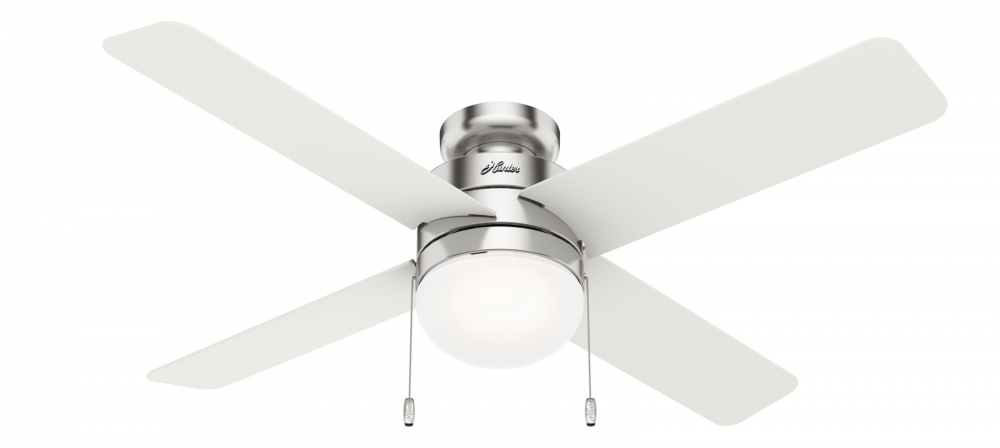 Hunter 52 inch Timpani Brushed Nickel Low Profile Ceiling Fan with LED Light Kit and Pull Chain