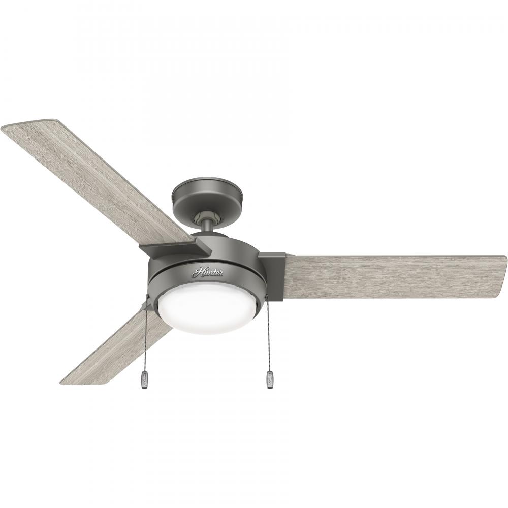 Hunter 52 inch Mesquite Matte Silver Ceiling Fan with LED Light Kit and Pull Chain