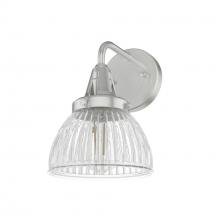 Hunter 19351 - Hunter Cypress Grove Brushed Nickel with Clear Holophane Glass 1 Light Sconce Wall Light Fixture