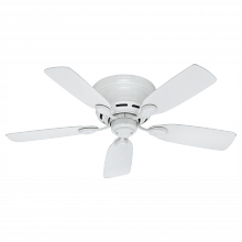 Hunter 51059 - Hunter 42 inch Low Profile White Low Profile Ceiling Fan and Pull Chain