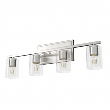 Hunter 48032 - Hunter Kerrison Brushed Nickel with Seeded Glass 4 Light Bathroom Vanity Wall Light Fixture