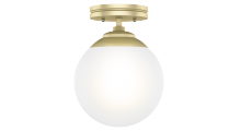 Hunter 19020 - Hunter Hepburn Modern Brass with Cased White Glass 1 Light Flush Mount Ceiling Light Fixture