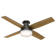 Hunter 59447 - Hunter 52 inch Dempsey Noble Bronze Low Profile Ceiling Fan with LED Light Kit and Handheld Remote