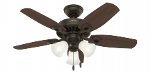 Hunter 52107 - Hunter 42 inch Builder New Bronze Ceiling Fan with LED Light Kit and Pull Chain
