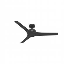 Hunter 51583 - Hunter 52 inch Gallegos Matte Black Damp Rated Ceiling Fan and Wall Control