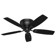 Hunter 53118 - Hunter 48 inch Sea Wind Matte Black Low Profile Damp Rated Ceiling Fan and Pull Chain
