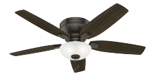 Hunter 53379 - Hunter 52 inch Kenbridge Noble Bronze Low Profile Ceiling Fan with LED Light Kit and Pull Chain