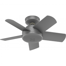 Hunter 51361 - Hunter 30 inch Omnia Matte Silver Damp Rated Ceiling Fan and Wall Control