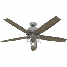 Hunter 51199 - Hunter 60 inch Churchwell Matte Silver Ceiling Fan with LED Light Kit and Pull Chain