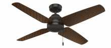 Hunter 59619 - Hunter 52 inch Sunnyvale Premier Bronze Damp Rated Ceiling Fan and Pull Chain