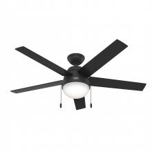 Hunter 52385 - Hunter 52 inch Anslee Matte Black Ceiling Fan with LED Light Kit and Pull Chain