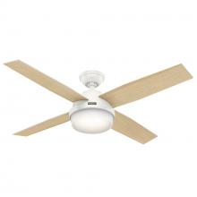 Hunter 59217 - Hunter 52 inch Dempsey Fresh White Ceiling Fan with LED Light Kit and Handheld Remote