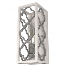 Hunter 19376 - Hunter Gablecrest Distressed White and Painted Concrete 1 Light Sconce Wall Light Fixture