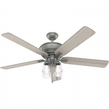 Hunter 50945 - Hunter 60 inch Grantham Matte Silver Ceiling Fan with LED Light Kit and Pull Chain