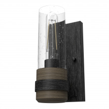 Hunter 19462 - Hunter River Mill Rustic Iron and Gray Wood with Seeded Glass 1 Light Sconce Wall Light Fixture
