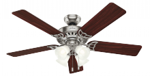 Hunter 53064 - Hunter 52 inch Studio Series Brushed Nickel Ceiling Fan with LED Light Kit and Pull Chain