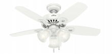 Hunter 52105 - Hunter 42 inch Builder Snow White Ceiling Fan with LED Light Kit and Pull Chain